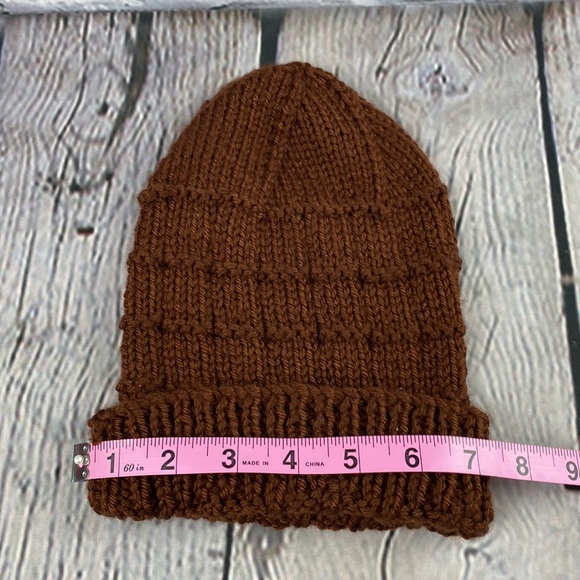 Homemade Brown Crocheted Knit Yarn Hat - Picture 9 of 10